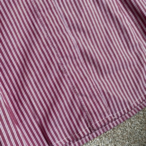 Riders by Lee Easy Care Pinstripe Pin Striped Button Down Blouse Red Pink Size S - Picture 4 of 12